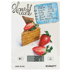 Весы кухонные Scarlett SC-KS57P76 белый, голубой, красный