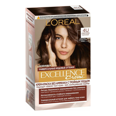 Краска для волос LOreal Paris Excellence оттенок 4U универсальный каштановый, 258 мл