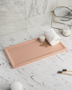 Декоративный поднос для ванной органайзер в ванную Dorian Long S GL, 40x20 см розовый Musko Home
