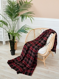Плед Клетка, черный, бордовый, 150*200 см Merino Kids