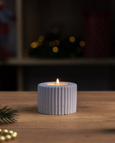 Декоративный подсвечник для чайной свечи Chloe S, 7x5 см, бетон, серый матовый Musko Home