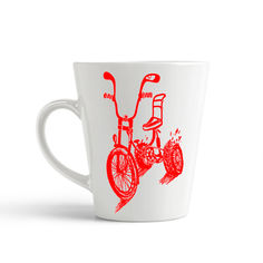 Кружка-латте CoolPodarok Иллюстрация Красный велосипед