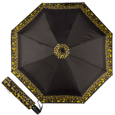 Зонт складной женский автоматический Ferre 4FDB-OC черный/желтый Ferre