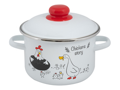 Кастрюля эмалированая Chickens stories ТМ FOOD ATELIES 1RD161М 2,0л Импортные товары