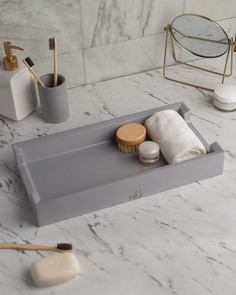Декоративный поднос для ванной органайзер в ванную James Long S GL, 40x20 см серый Musko Home