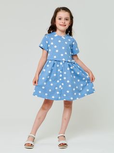 Платье для девочек Веселый малыш 288/17 цв. голубой р. 128