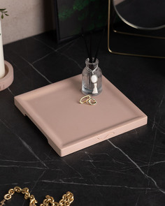 Декоративный поднос Dorian Square S 20x20 см бетон розовый матовый Musko Home