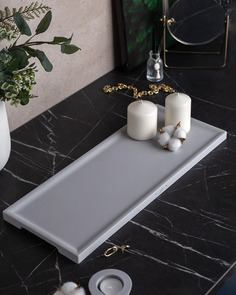 Декоративный поднос Dorian Long L 50x20 см бетон серый матовый Musko Home