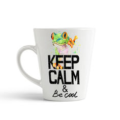 Кружка-латте CoolPodarok Краски Keep calm and be cool Лягушка