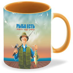 Кружка CoolPodarok Рыбалка Рыба есть ловить надо уметь