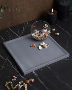 Декоративный поднос Dorian Square L 30x30 см бетон черный матовый Musko Home