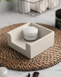 Подставка, органайзер для ванной, подставка для косметики Charlie S, 14x14 см кремовая Musko Home