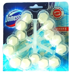 Блок для очищения унитаза Domestos Рower 5 Ледяная лавина, 3 шт. по 50 г