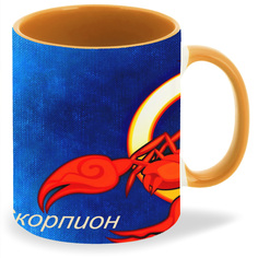 Кружка CoolPodarok Знаки Зодиака Скорпион Синий фон Надпись
