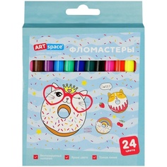 Фломастеры ArtSpace Кот-сластена WP24_27022 24 цвета смываемые