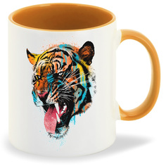 Кружка CoolPodarok Графика Цветной тигр