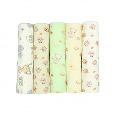 Пеленка Forest kids фланель 90х90 см, 5 шт, нейтральный, 3204