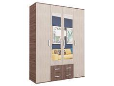 Шкаф распашной Пирамида Шон-7 Ясень шимо тёмный/светлый (160х54).