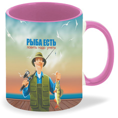 Кружка CoolPodarok Рыбалка Рыба есть ловить надо уметь