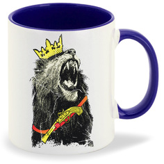 Кружка CoolPodarok Животные Лев с желтой короной