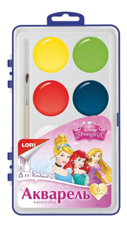 Акварель Lori Disney Принцессы 6 цв
