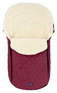 Спальный мешок в коляску Womar №S61 Giraffe Melange fabric quilted embroidery Гранатовый