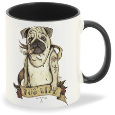 Кружка CoolPodarok Мопс Pug life