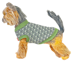 Майка для собак Happy Puppy HP, унисекс, зеленый, серый, 4 (XL), длина спины 32 см