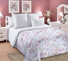 Простыня 220х 240 перкаль (100% ХБ) «Бал цветов 3 Сер.» евро в цвет пододеяльника Текс Дизайн