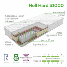 Матрас пружинный ортопедический VITA Holl Hard S 1000 (140х200)