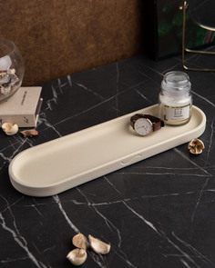 Декоративный поднос Ben M 36x11 см бетон кремовый матовый Musko Home