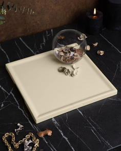 Декоративный поднос Dorian Square L 30x30 см бетон кремовый матовый Musko Home