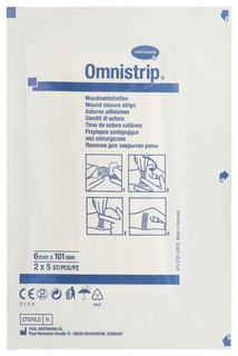 Стерильные полоски на операционные швы, 6x101 мм, 10 шт. Omnistrip Hartmann