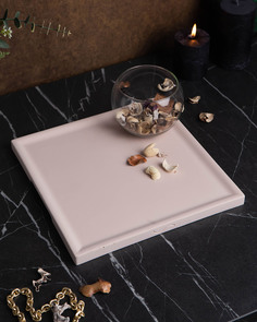 Декоративный поднос Dorian Square L 30x30 см бетон розовый матовый Musko Home