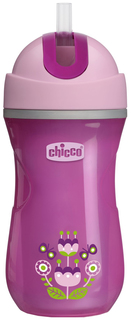 Чашка-поильник Chicco Sport Cup с трубочкой 266 мл Розовый