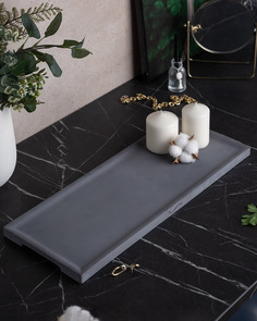 Декоративный поднос Dorian Long L 50x20 см бетон черный матовый Musko Home