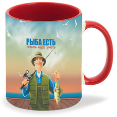 Кружка CoolPodarok Рыбалка Рыба есть ловить надо уметь