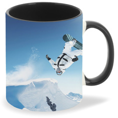 Кружка CoolPodarok Сноуборд Сноубордист Белый костюм