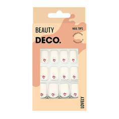 Набор накладных ногтей DECO. LOVELY hearts (24 шт + клеевые стикеры 24 шт)