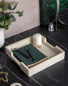 Декоративный поднос James Square L Ivory Musko Home