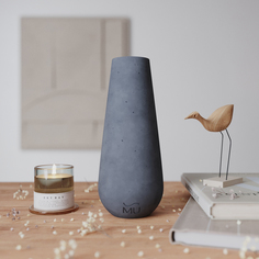 Декоративная ваза MUSKO HOME Sophia M 25 см бетон черный матовый