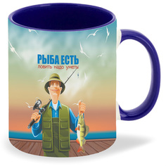 Кружка CoolPodarok Рыбалка Рыба есть ловить надо уметь