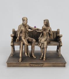 Фигурка декоративная, "Вернисаж истории", Семья с детьми на скамейке, (средняя), ПС, АНТИК Vernissge of History