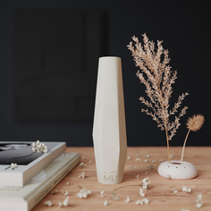 Декоративная ваза MUSKO HOME Megan XS 20 см бетон кремовая матовая