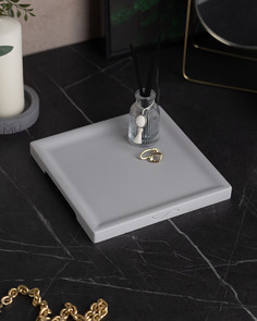Декоративный поднос Dorian Square S 20x20 см бетон серый матовый Musko Home