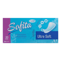 Прокладки Sofita Ultra Soft ежедневные, без запаха, 20 шт.
