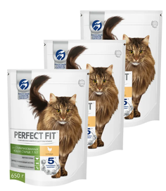 Корм сухой Perfect Fit для стерилизованных кошек старше 7 лет, с курицей, 3 шт по 650 г