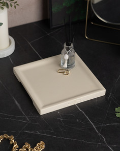 Декоративный поднос Dorian Square S 20x20 см бетон кремовый матовый Musko Home