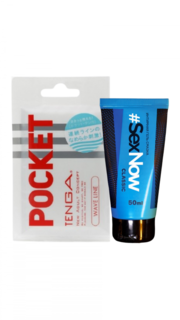 Мастурбатор карманный Tenga Pocket Wave Line + интимная гель смазка SexNow Classic 50 мл
