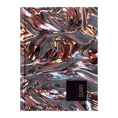 Ежедневник недатированный А6, 128 листов, Золотые волны, Soft touch, блок 70 г/м2 Канц Эксмо